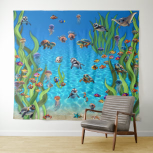 Fish Tank 1 Foto Achtergrond Wandtapijt Wandkleed
