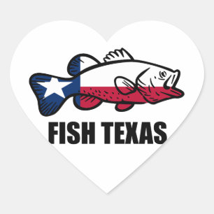 Fish Texas Hart Sticker