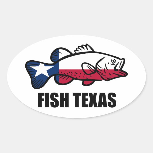 Fish Texas Ovale Sticker (Voorkant)
