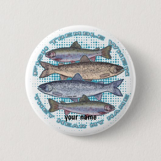 Fish Tremble-pinknop Ronde Button 5,7 Cm (Voorkant)