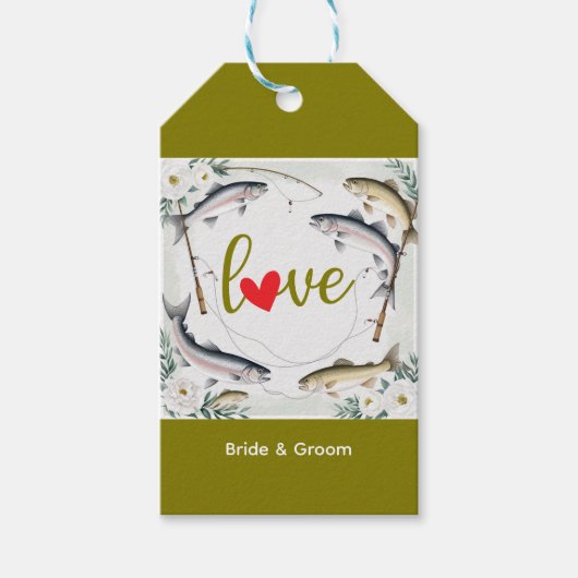 Fish Wedding thema voor liefhebbers van vissen Cadeaulabel (Voorkant)