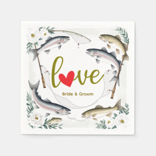 Fish Wedding thema voor liefhebbers van vissen Servet