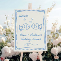 Fish Welcome Sign Sjabloon | Bewerkbare handtekeni