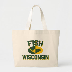Fish Wisconsin Grote Tote Bag