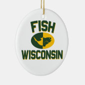 Fish Wisconsin Keramisch Ornament (Rechts)