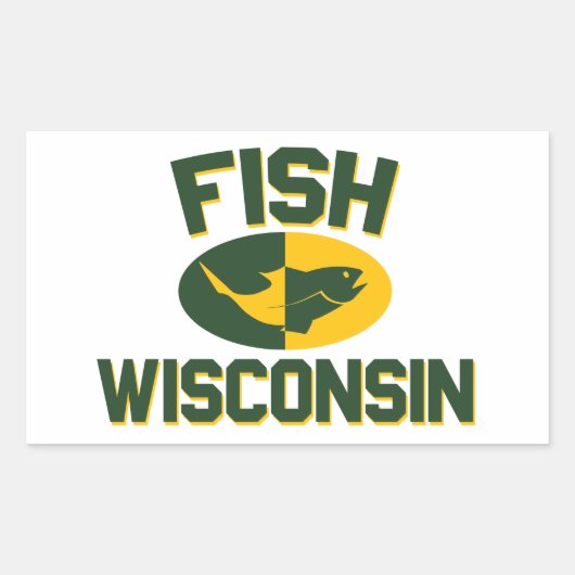 Fish Wisconsin Rechthoekige Sticker (Voorkant)
