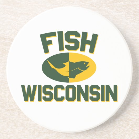 Fish Wisconsin Zandsteen Onderzetter (Voorkant)