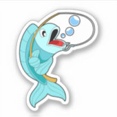 Fish with Fishing rod Sticker (Voorkant)