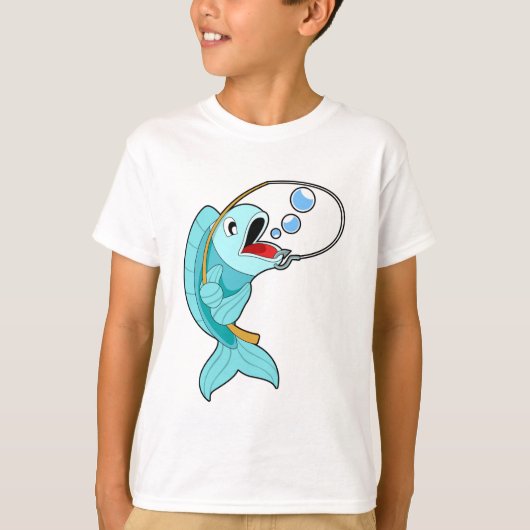 Fish with Fishing rod T-shirt (Voorkant)
