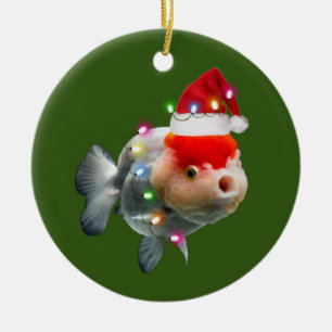fish With Hat Lights Christmas Keramisch Ornament