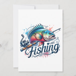 Fisher Cadeau Ik Hou Van Vissen Feestdagenkaart