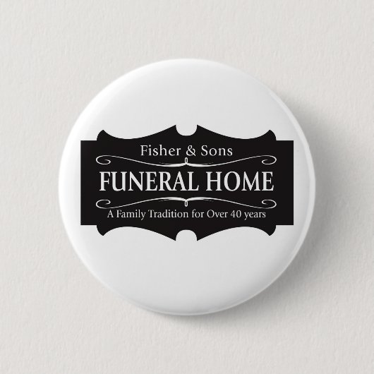 Fisher en Sons Funeral Home Ronde Button 5,7 Cm (Voorkant)