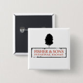 Fisher en Sons Funeral Home Vierkante Button 5,1 Cm (Voorkant /achterkant)