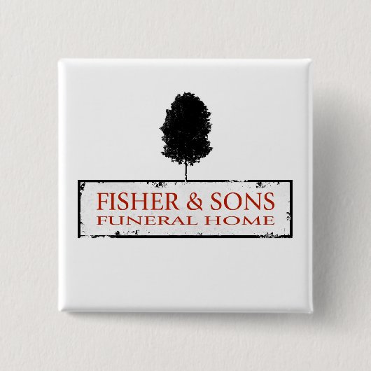 Fisher en Sons Funeral Home Vierkante Button 5,1 Cm (Voorkant)