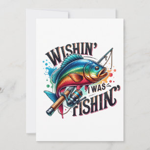 Fisher Geschenk Wens Ik Was Aan Het Vissen Feestdagenkaart