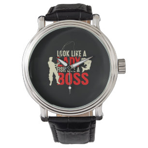 Fisher Gift A Lady Fish Like A Boss Horloge