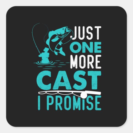Fisher Gift nog een vis die ik beloof Vierkante Sticker (Voorkant)