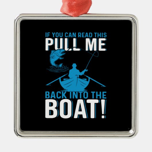 Fisher Gift terug in de boot Metalen Ornament (Voorkant)