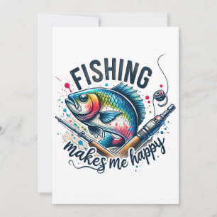 Fisher Gift Vissen Maakt Me Gelukkig Feestdagenkaart
