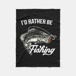 Fisher I Would Rather Be Fishing Fleece Deken