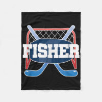 Fisher Naam Jongens Hockey Spelen IJsbaan Veld Sti