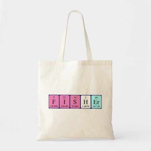 Fisher periodieke table name canvas tas (Voorkant)