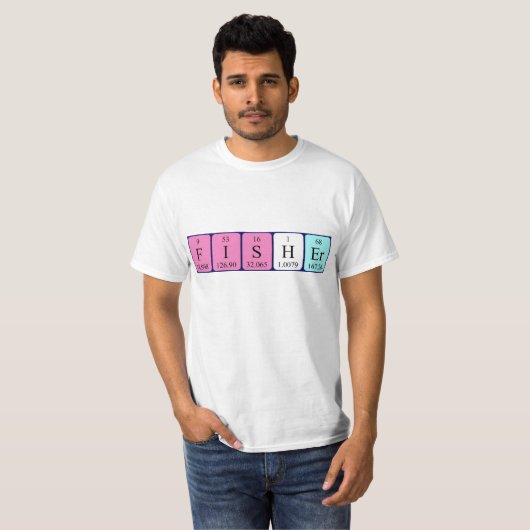 Fisher periodieke table name shirt (Voorkant volledig)