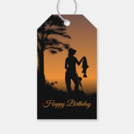 Fisher Woman at Dusk Personal Cadeaulabel