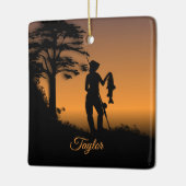 Fisher Woman at Dusk Personal Keramisch Ornament (Links)