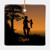 Fisher Woman at Dusk Personal Keramisch Ornament (Achterkant)