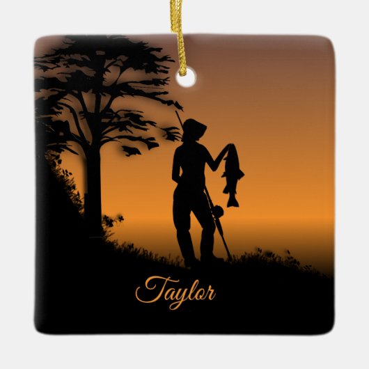 Fisher Woman at Dusk Personal Keramisch Ornament (Voorkant)