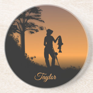 Fisher Woman at Dusk Personal Zandsteen Onderzetter