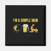 Fisherman - Angler Angling Fishing Im A Simple Man Magneet (Voorkant)