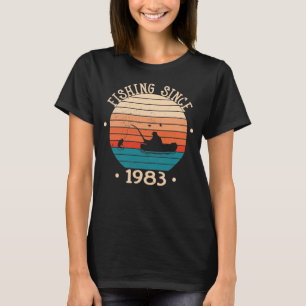 Fisherman Angler geboren 1983 Verjaardagscadeau T-shirt