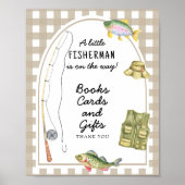 Fisherman baby shower - boeken kaarten en geschenk poster (Voorkant)