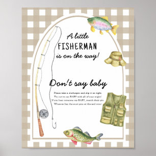 Fisherman Baby shower - Zeg geen baby Poster