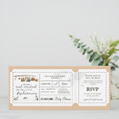 Fisherman Boarding Pass Boy Travel Baby shower Kaart (Staand voorkant)