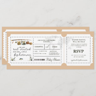 Fisherman Boarding Pass Boy Travel Baby shower Kaart