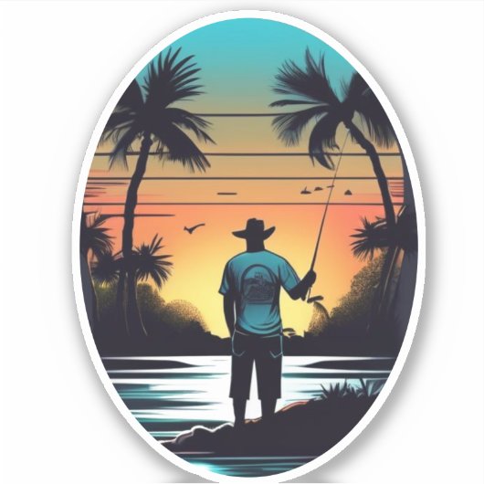 Fisherman Car Sticker (Voorkant)