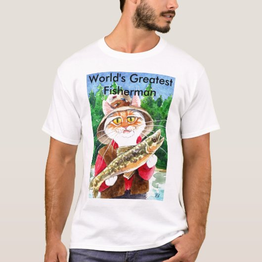 Fisherman Cat-T-shirt T-shirt (Voorkant)