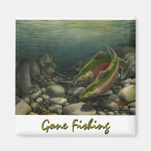 Fisherman Fridge Magnets Custom Gone Vist Giften Magneet