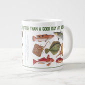 Fisherman Gift. Gevist of schuin Extra Grote Beker (Voorkant rechts)