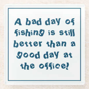 Fisherman Gift met Gevist Citaat Glazen Onderzetter