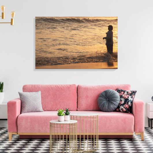 Fisherman in Bali, Indonesia - Canvas Art Print (Insitu (Woonkamer))