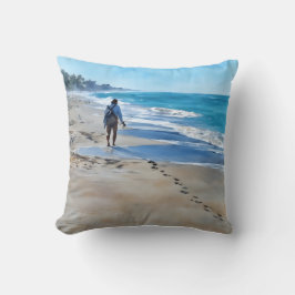 Fisherman on Turtle Beach Pillow Kussen