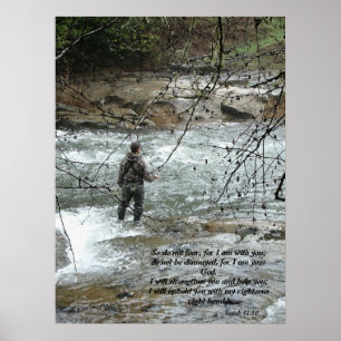 Fisherman River Isaiah 41:10 Afdruk Poster