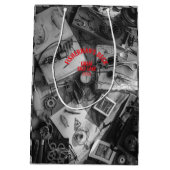 Fisherman’s Deck Black and White Gift Bag Medium Cadeauzakje (Achterkant)