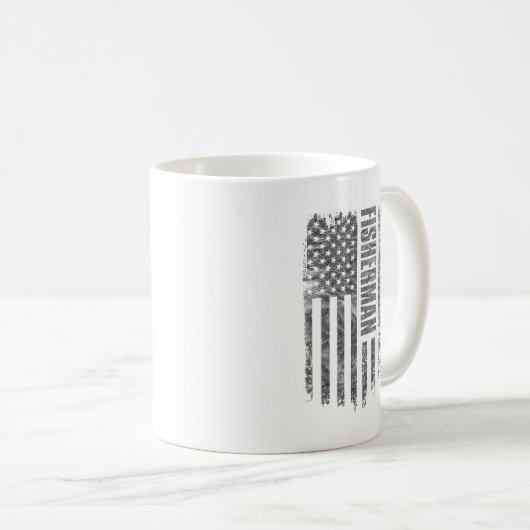 Fisherman USA Flag Distressed design Koffiemok (Voorkant rechts)