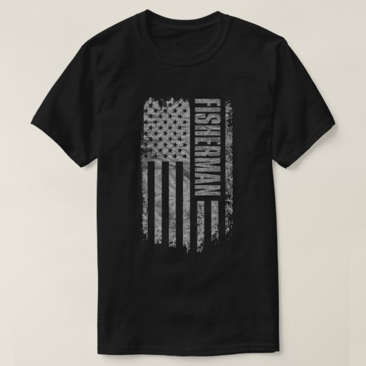 Fisherman USA Flag Distressed design T-shirt (Design voorkant)