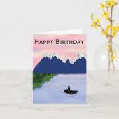 Fisherman's Birthday Kaart voor mannen (Gele Bloem)